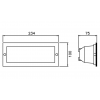 Aplique LED de señalización encastrable de aluminio, 3,6W, 6500ºK, IP54